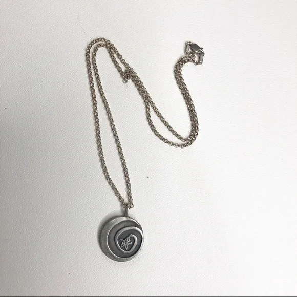 Reach For The Moon Quote Necklace Sterling Silver - Picture 2 of 8